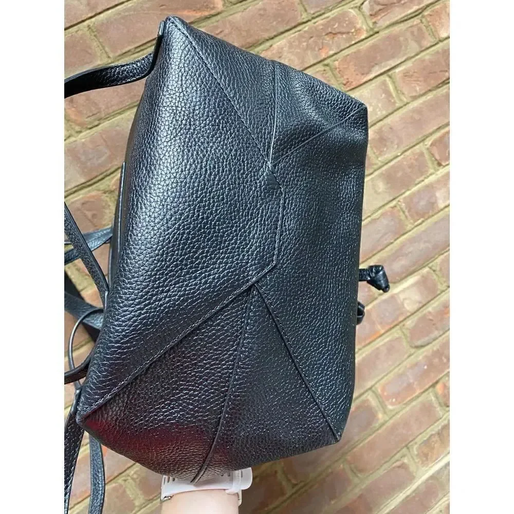 Michael Kors Black Pebbled Leather & Suede Backpack